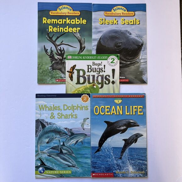 Set of 5 Beginning Reader Childrens Books Nature Animals Bugs Paperback - Picture 1 of 15